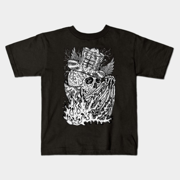 Mystic Skull (4) Hand Drawn Original Artwork. Kids T-Shirt by Mystic Arts